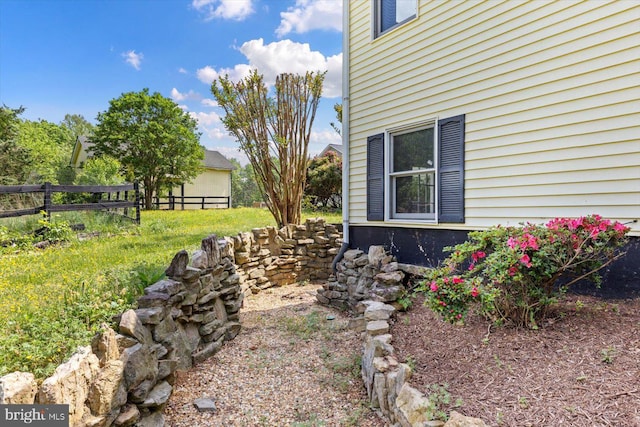 view of yard with fence