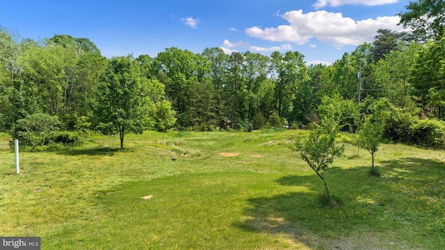 exterior space featuring a view of trees