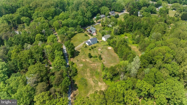 aerial view with a forest view