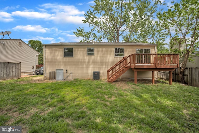 1797 Valleyside Dr, Frederick, MD 21702 - rear view of property featuring cooling unit, a wooden deck, and stairs