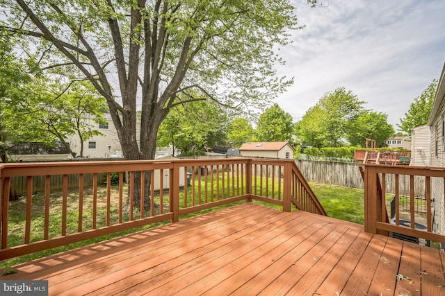 1797 Valleyside Dr, Frederick, MD 21702 - wooden terrace with a fenced backyard