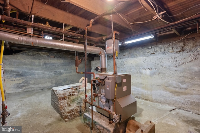 view of unfinished below grade area