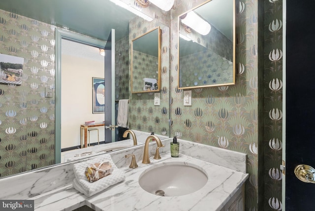 1101 S Arlington Ridge Rd Unit 1107, Arlington, VA 22202 - bathroom featuring wallpapered walls and vanity