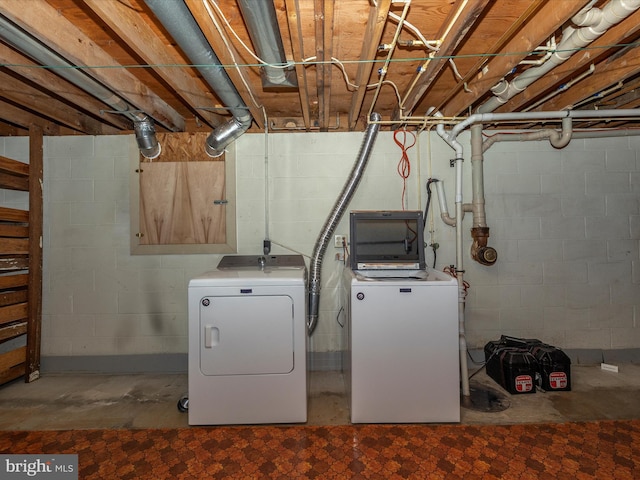 9203 Oak Tree Cir, Frederick, MD 21701 - washroom with laundry area and washer and clothes dryer