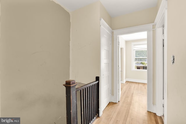 1222 18th St NE, Washington, DC 20002 - hallway featuring baseboards and light wood-style flooring