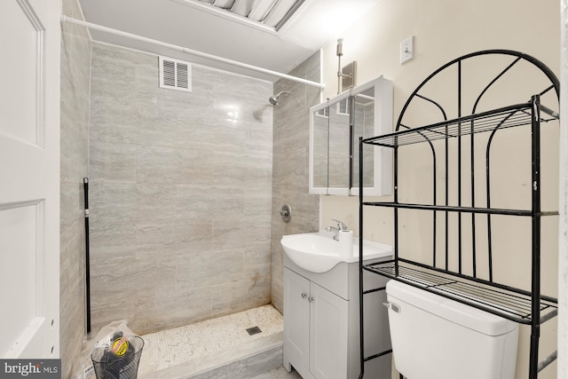 1222 18th St NE, Washington, DC 20002 - full bathroom featuring vanity, toilet, visible vents, and a stall shower