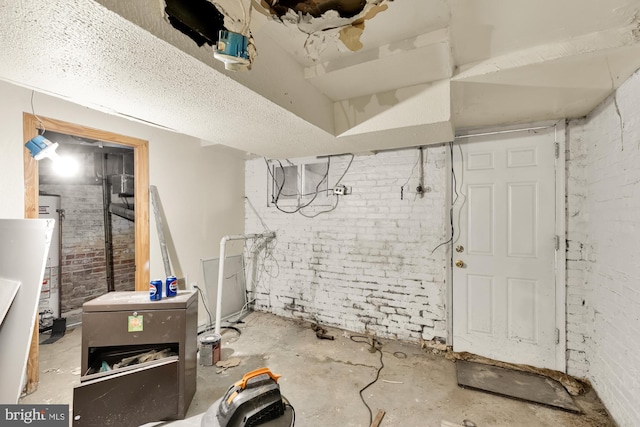 1222 18th St NE, Washington, DC 20002 - unfinished basement with brick wall
