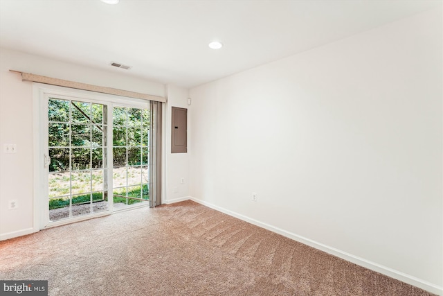 8210 Heritage Crossing Ct, Manassas, VA 20109 - carpeted empty room featuring electric panel, baseboards, and recessed lighting