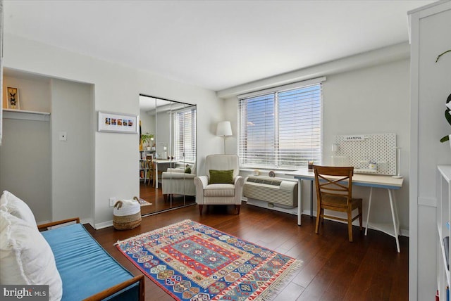 9701 Fields Rd Unit 2301, Gaithersburg, MD 20878 - living room featuring hardwood / wood-style flooring and a wall mounted AC
