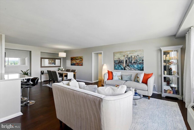 9701 Fields Rd Unit 2301, Gaithersburg, MD 20878 - living area with dark wood-style floors and baseboards