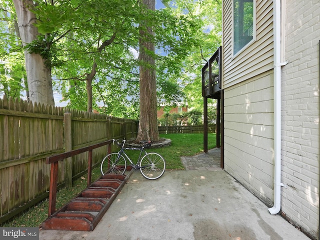 view of patio with a fenced backyard