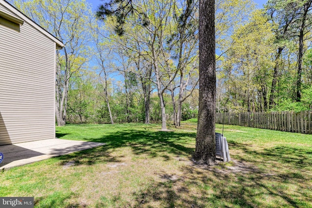 view of yard with fence