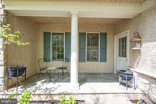 view of patio featuring covered porch