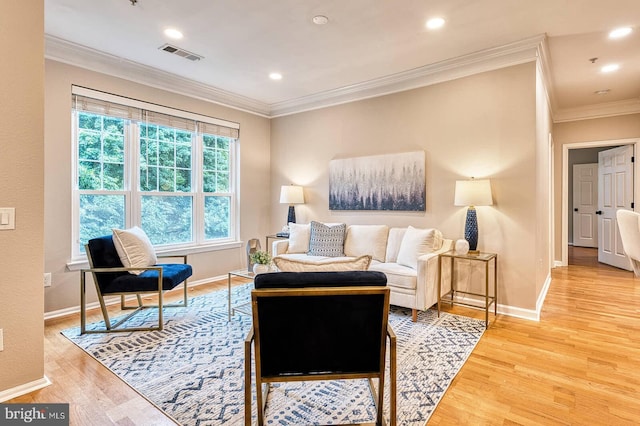 1530 Spring Gate Dr Unit 9208, Mclean, VA 22102 - living room with light wood-style flooring, baseboards, ornamental molding, and recessed lighting