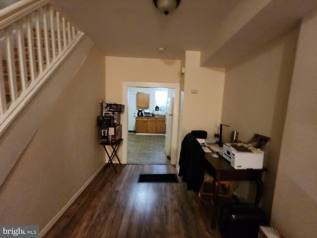 interior space featuring dark wood-type flooring