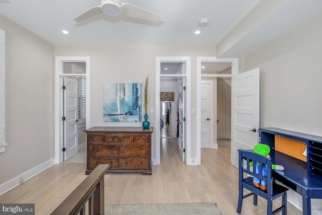 5116 Lawton Dr, Bethesda, MD 20816 - bedroom with light wood-style flooring, baseboards, and recessed lighting