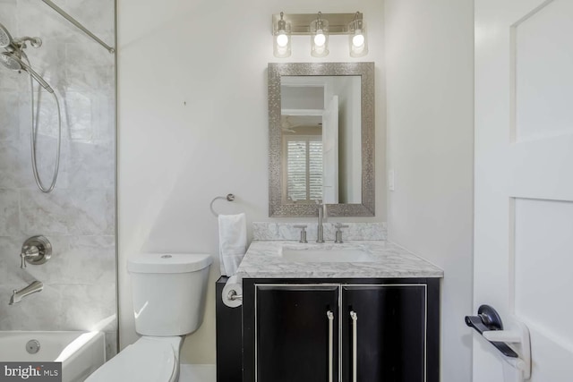 5116 Lawton Dr, Bethesda, MD 20816 - bathroom featuring toilet, washtub / shower combination, and vanity