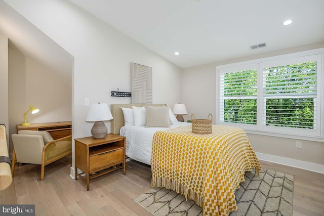 5116 Lawton Dr, Bethesda, MD 20816 - bedroom with vaulted ceiling, light wood-type flooring, recessed lighting, and baseboards