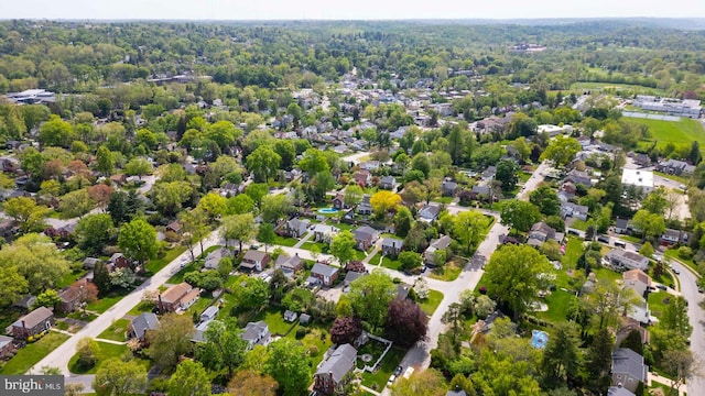 aerial view with a residential view
