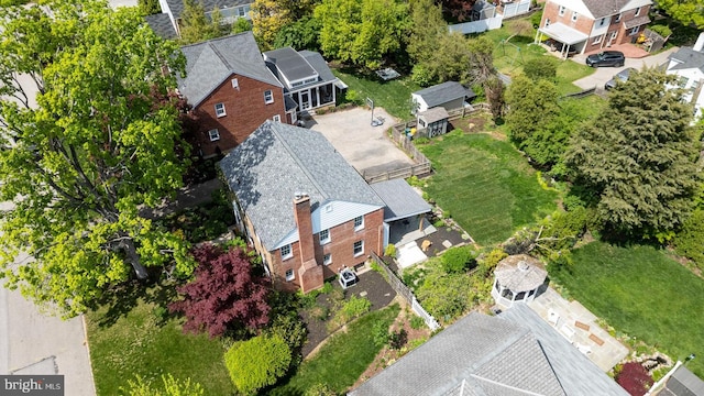 bird's eye view featuring a residential view