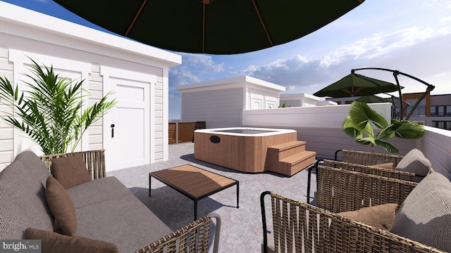 2555 Riva Rd, Annapolis, MD 21401 - view of patio / terrace with a hot tub and an outdoor hangout area