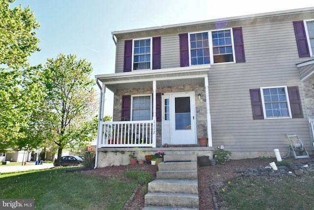 1117 Sterling Pl, Lancaster, PA 17603 - view of front of property featuring covered porch and stone siding