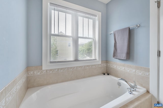 bathroom featuring a healthy amount of sunlight and a bath
