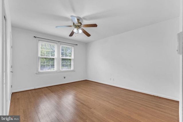 945 Randolph St NW Unit A, Washington, DC 20011 - spare room featuring ceiling fan, wood-type flooring, and baseboards