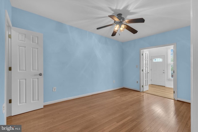 945 Randolph St NW Unit A, Washington, DC 20011 - empty room featuring hardwood / wood-style floors, ceiling fan, and baseboards