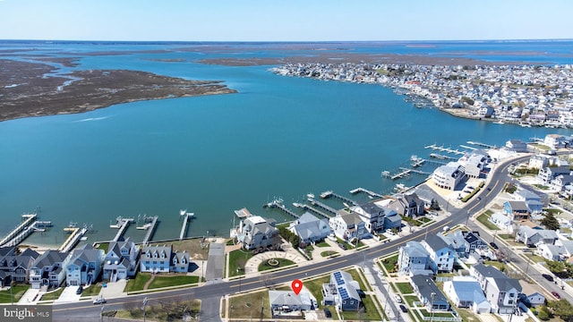 1306 Bayshore Ave, Brigantine, NJ 08203 - drone / aerial view with a water view and a residential view