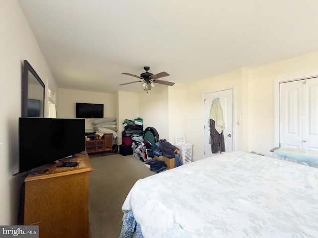 1306 Bayshore Ave, Brigantine, NJ 08203 - bedroom featuring a ceiling fan and carpet
