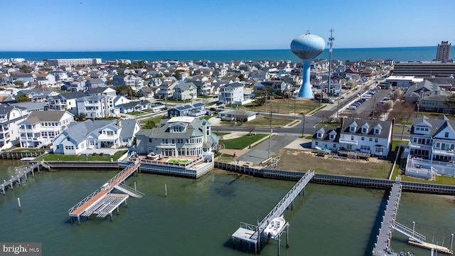 1306 Bayshore Ave, Brigantine, NJ 08203 - drone / aerial view featuring a residential view and a water view
