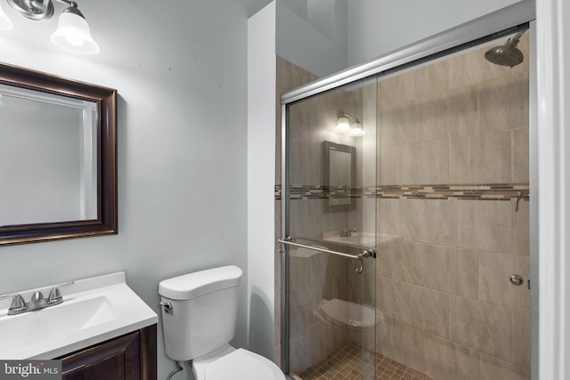 2204 Commissary Cir, Odenton, MD 21113 - full bathroom featuring a stall shower, vanity, and toilet
