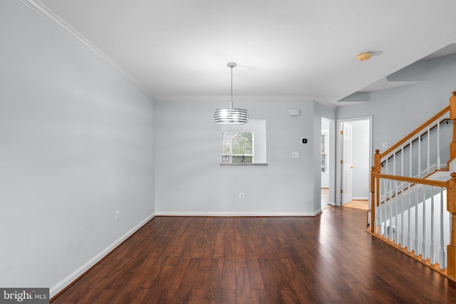 2204 Commissary Cir, Odenton, MD 21113 - unfurnished room with wood finished floors, baseboards, crown molding, and stairs