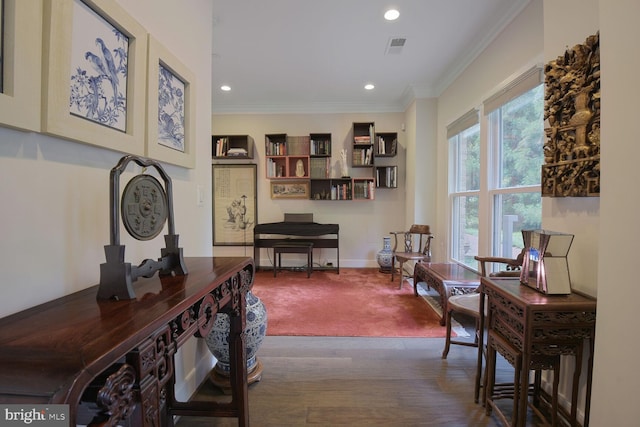 1516 16th Ct N, Arlington, VA 22209 - hall with ornamental molding, recessed lighting, wood finished floors, and baseboards