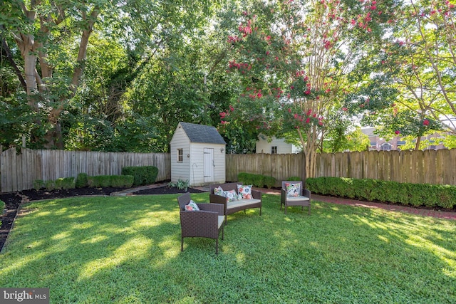 513 Princess Anne St, Fredericksburg, VA 22401 - view of yard with a fenced backyard, an outdoor structure, and a shed