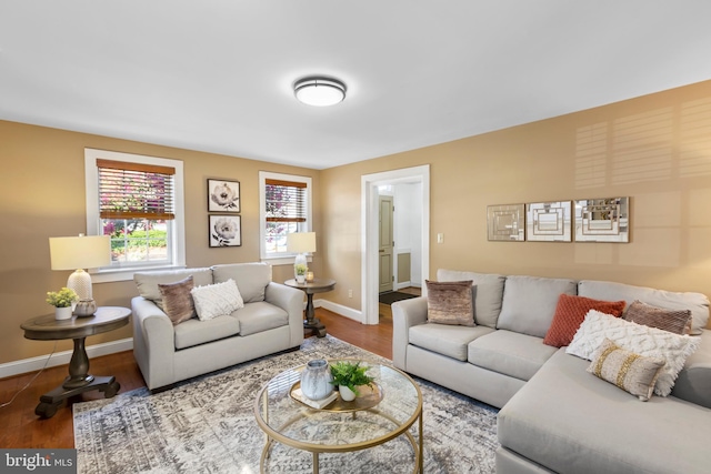 513 Princess Anne St, Fredericksburg, VA 22401 - living room featuring baseboards and wood finished floors