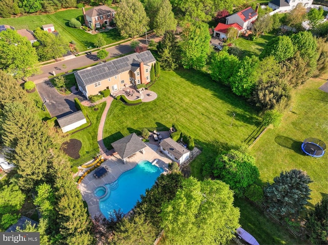 bird's eye view of a pool area