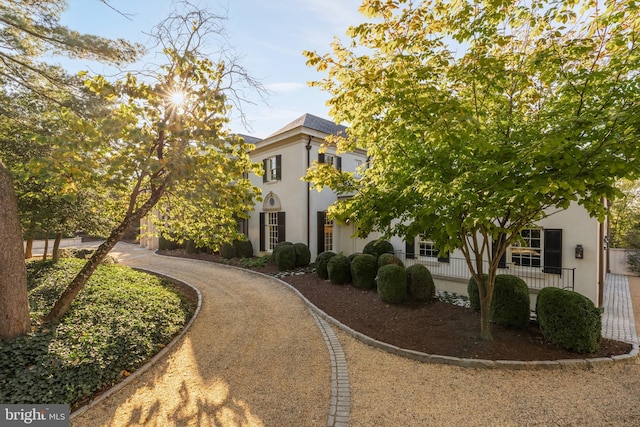 exterior space featuring stucco siding
