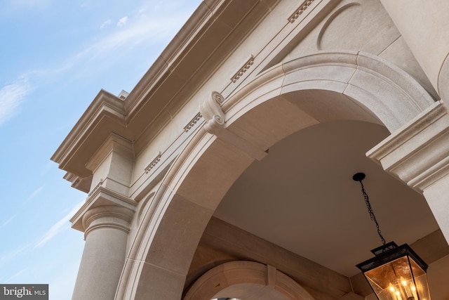 exterior details featuring ornate columns