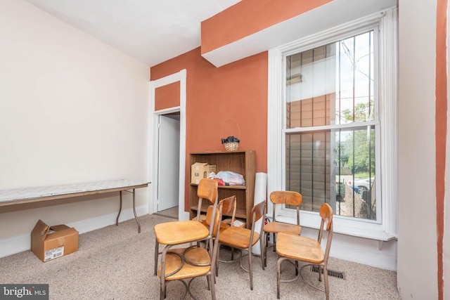 sitting room with carpet