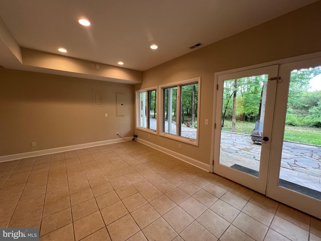 8122 Stacey Rd, Alexandria, VA 22308 - interior space with baseboards, light tile patterned floors, visible vents, and recessed lighting