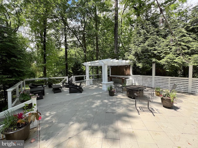 8122 Stacey Rd, Alexandria, VA 22308 - view of patio / terrace with a pergola and a fire pit