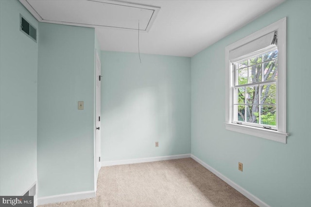 3161 Grande Oak Pl, Lancaster, PA 17601 - spare room with baseboards, visible vents, attic access, and carpet
