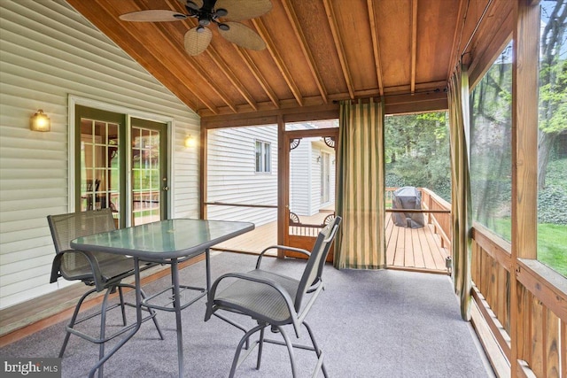 3161 Grande Oak Pl, Lancaster, PA 17601 - sunroom featuring ceiling fan, outdoor dining area, and plenty of natural light