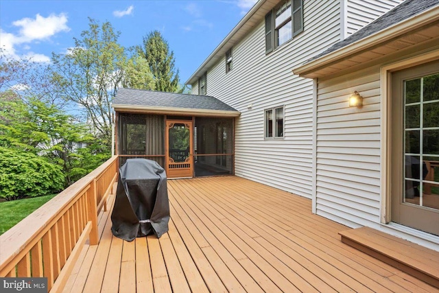 3161 Grande Oak Pl, Lancaster, PA 17601 - wooden deck with a sunroom and grilling area