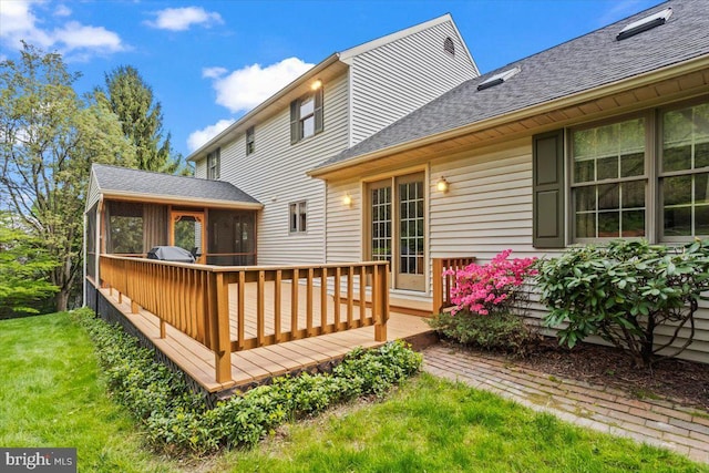 3161 Grande Oak Pl, Lancaster, PA 17601 - wooden terrace featuring a yard, a sunroom, and grilling area