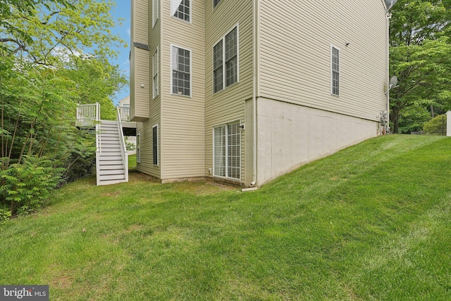51 Knickerbocker Ln, Malvern, PA 19355 - view of home's exterior featuring stairway, a lawn, and a deck