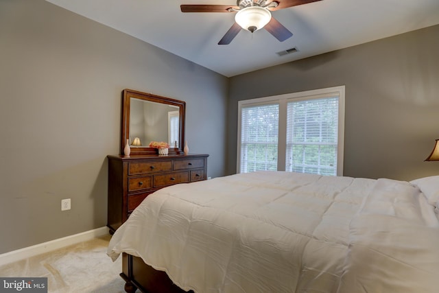 9124 Back Drop Dr, Perry Hall, MD 21128 - bedroom featuring baseboards, light carpet, and a ceiling fan