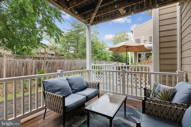 29 Enclave Ct, Annapolis, MD 21403 - wooden deck featuring a fenced backyard and an outdoor hangout area